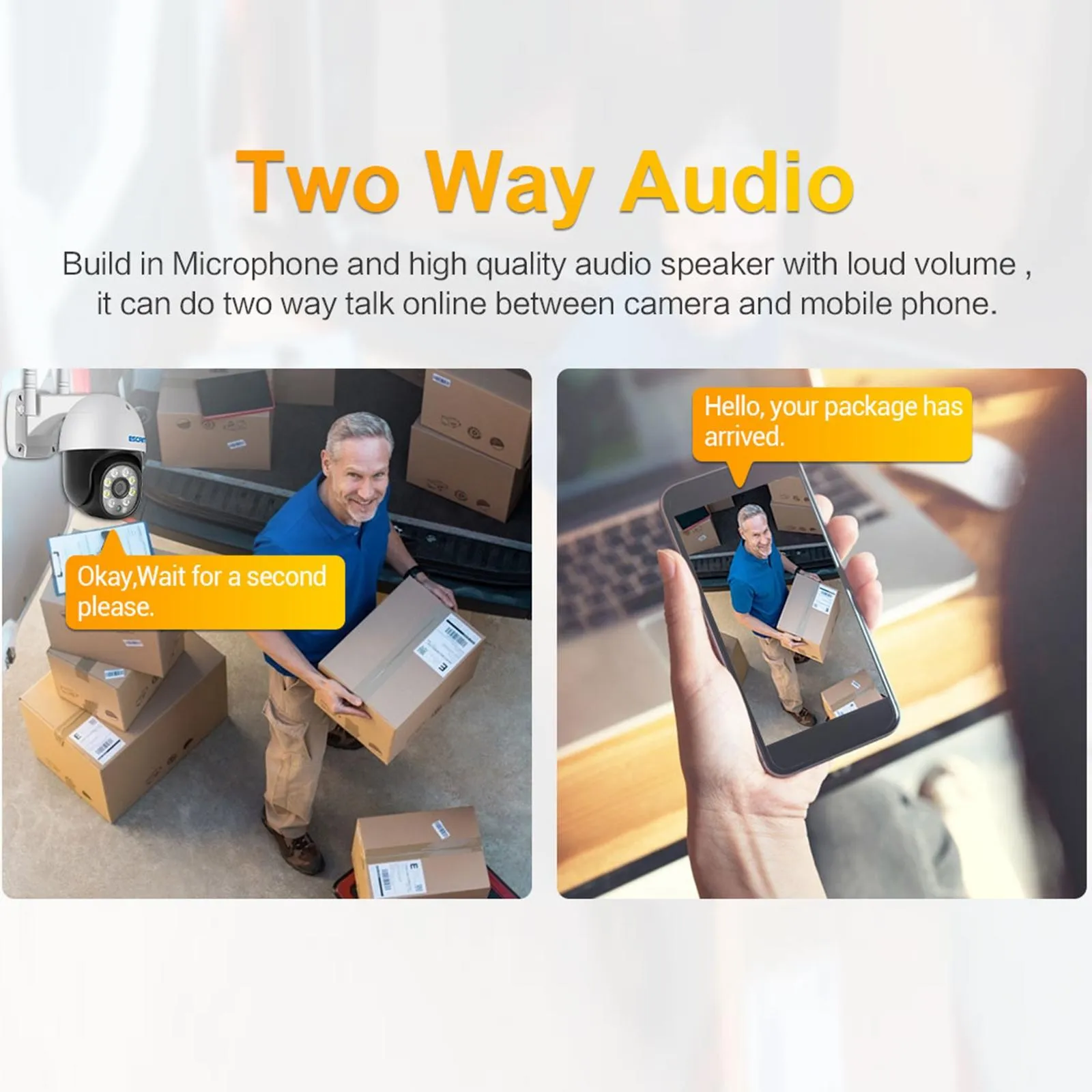 1080P Wifi Ip Camera With Two-Way Audio Motion Detection Night Vision And Tf Card Support