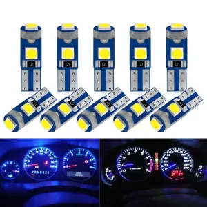 10Pcs T5 Led Bulb For Car Interior Dashboard Canbus Compatible 12V