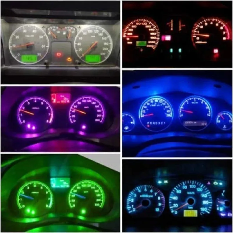 10Pcs T5 Led Bulb For Car Interior Dashboard Canbus Compatible 12V
