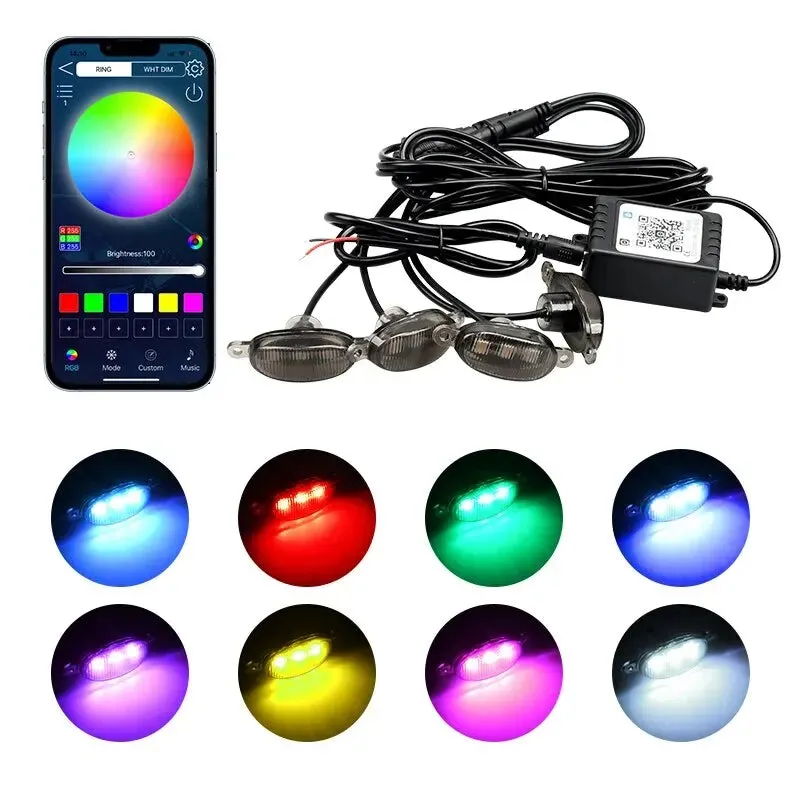12V Amber Led Car Grille Light App Control Waterproof