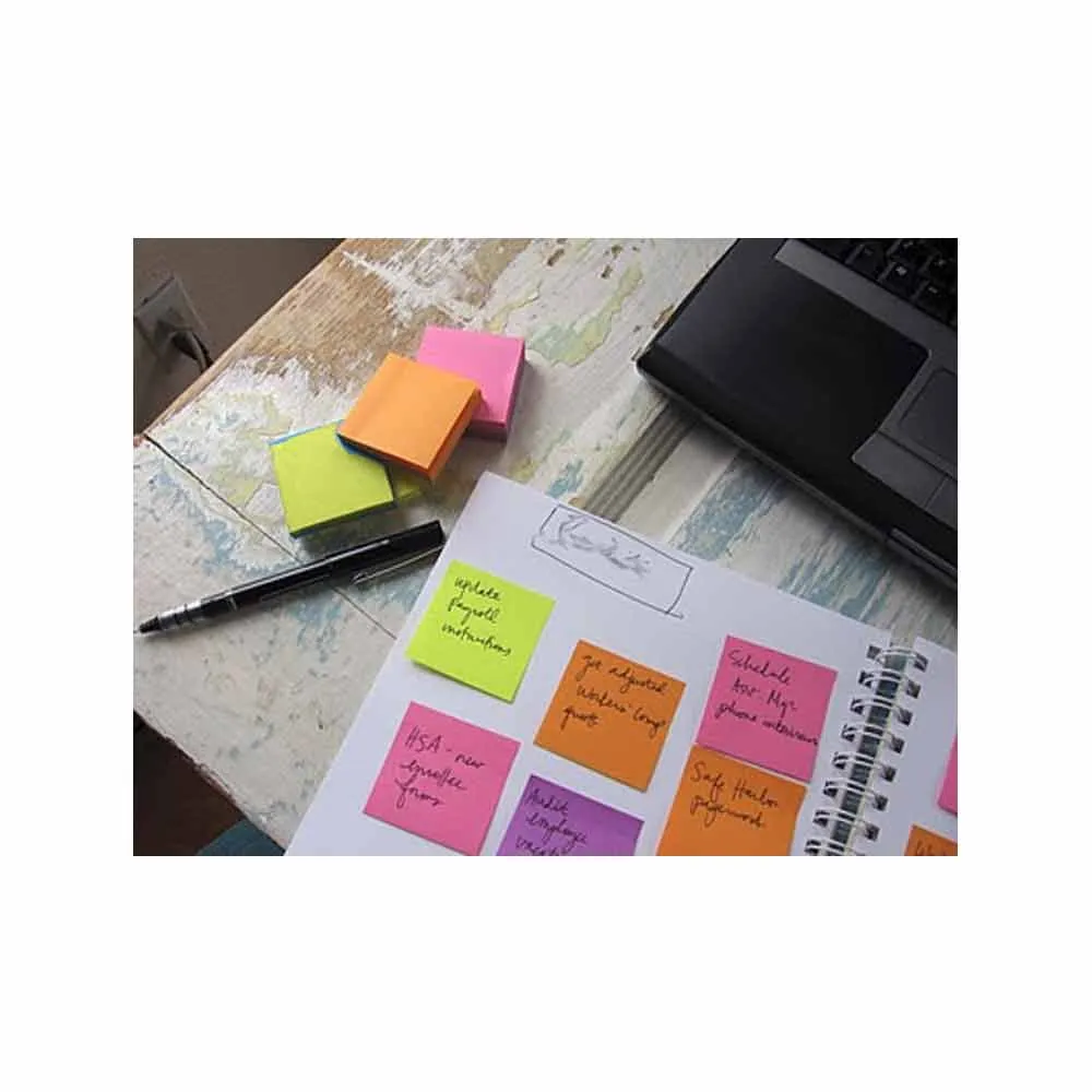 1600 Mini Post Sticky Notes Cube 1.5 X1.5 Self Adhesive Memo Pad 3Pk Office Desk