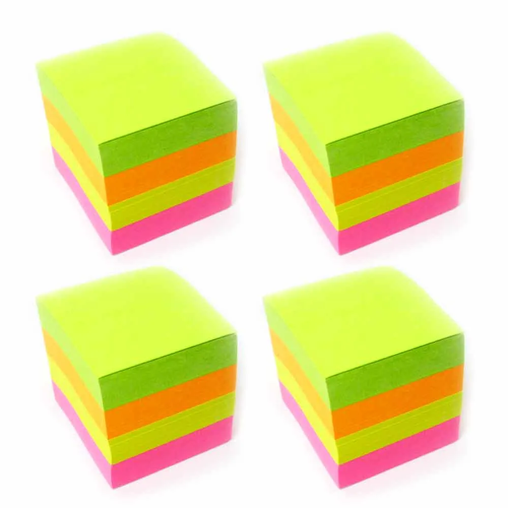 1600 Mini Post Sticky Notes Cube 1.5 X1.5 Self Adhesive Memo Pad 3Pk Office Desk