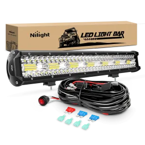 20 Inch 420W 42000LM Triple Row Spot Flood LED Light Bar | 16AWG Wire 3Pin Switch