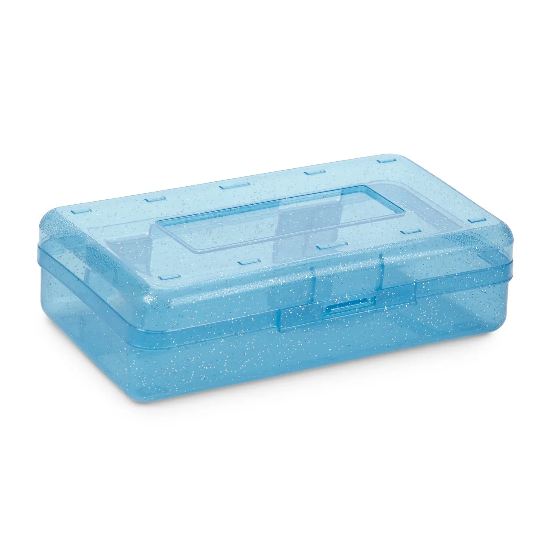 Blue Summit Supplies Plastic Pencil Boxes, Glitter Colors, 4 Pack
