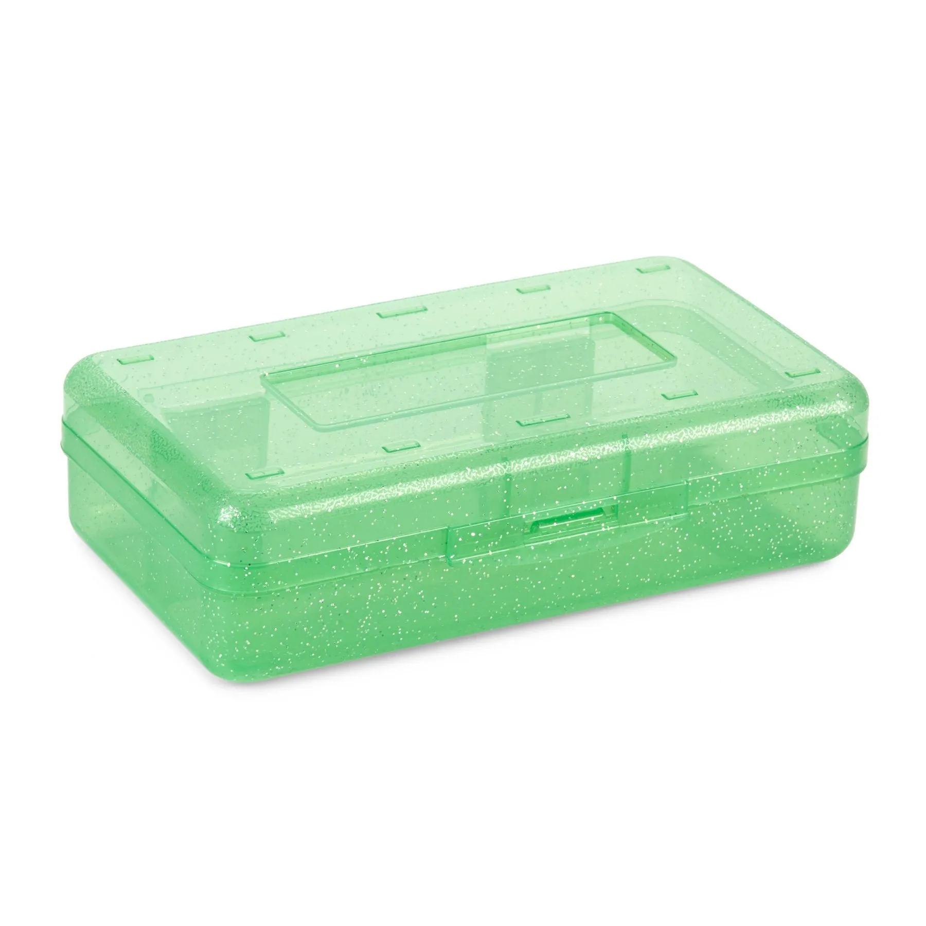 Blue Summit Supplies Plastic Pencil Boxes, Glitter Colors, 4 Pack