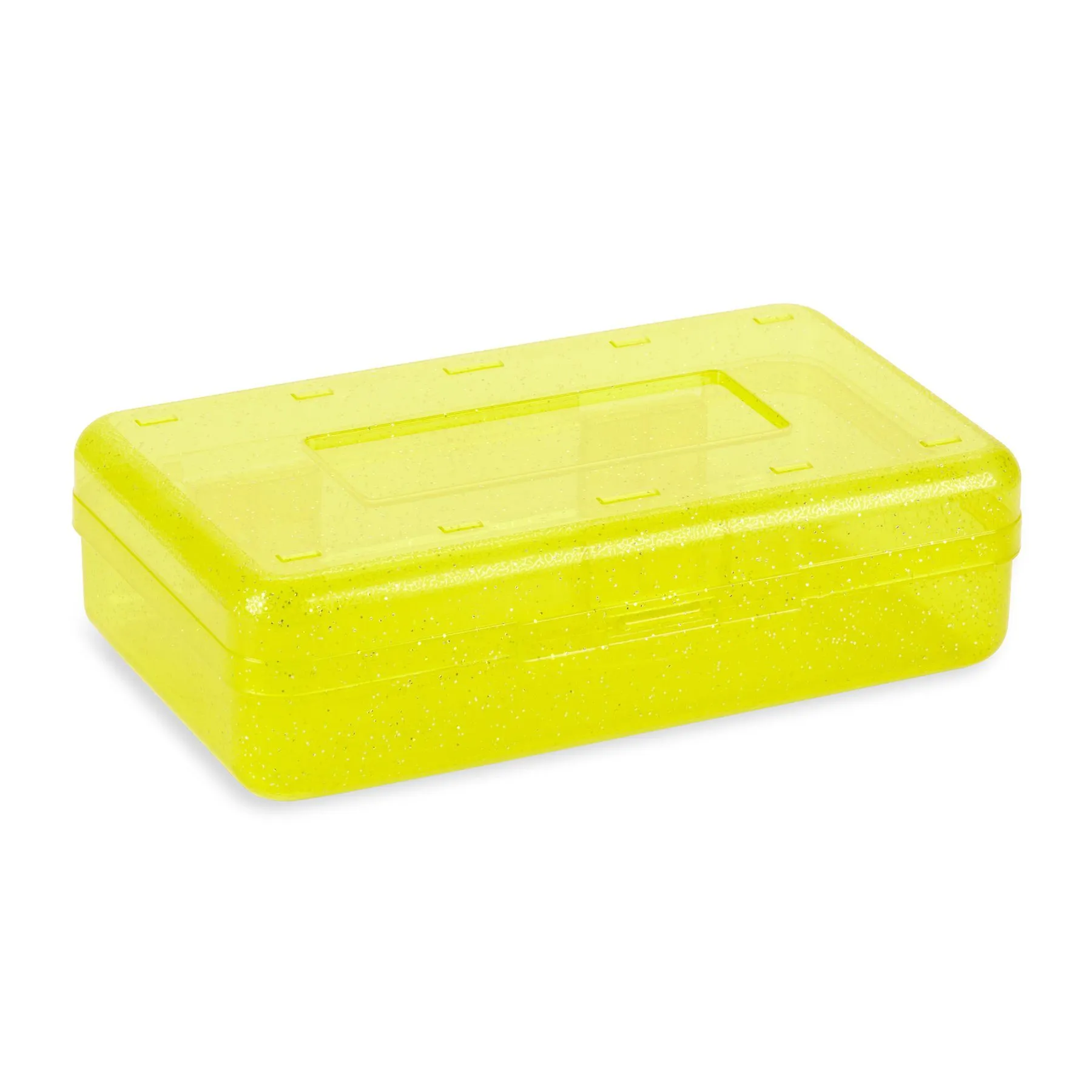 Blue Summit Supplies Plastic Pencil Boxes, Glitter Colors, 4 Pack