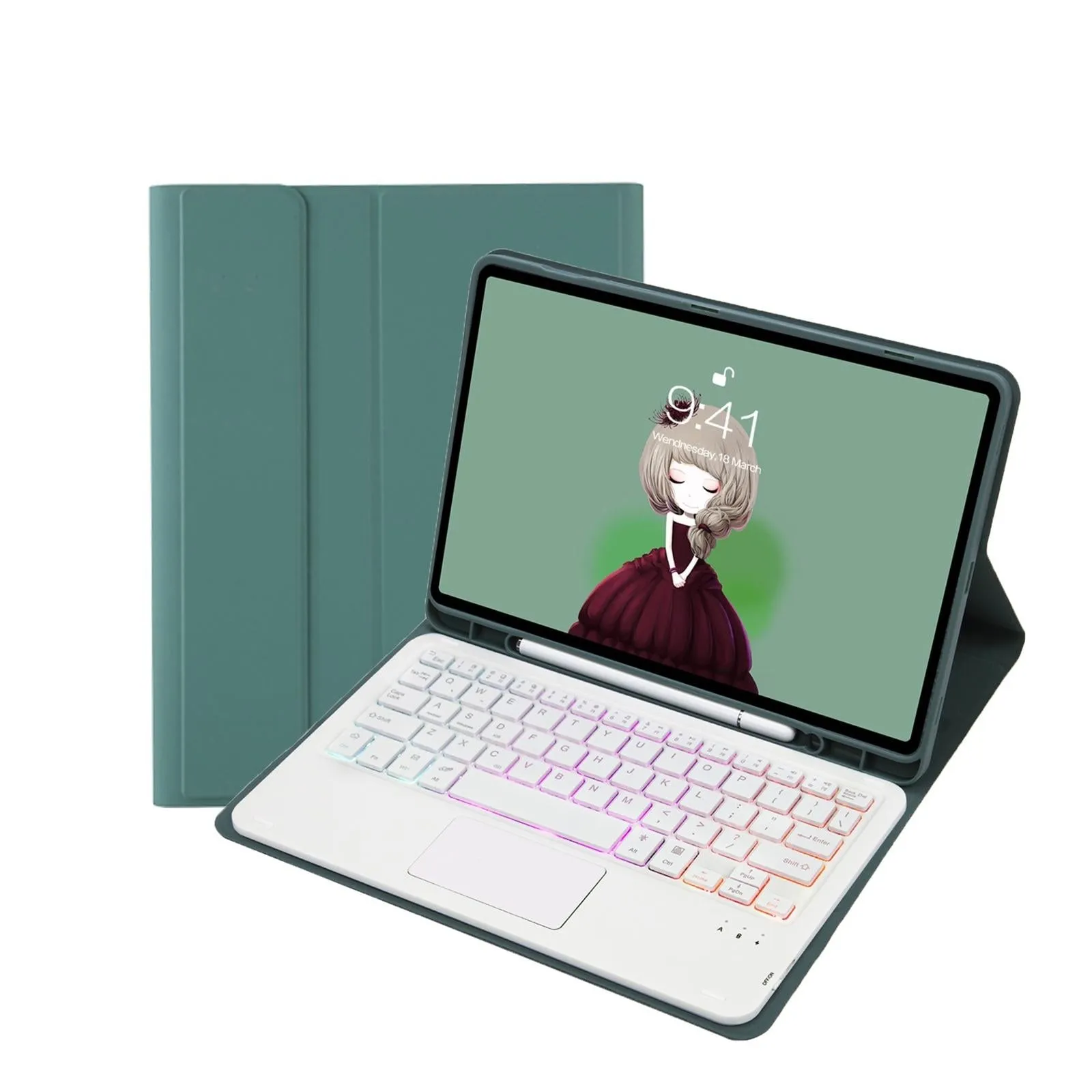 Bluetooth Keyboard Leather Case For Ipad Air 4 / 5 - Touch Pad Backlight Skin Feel Pen Slot - 10.9