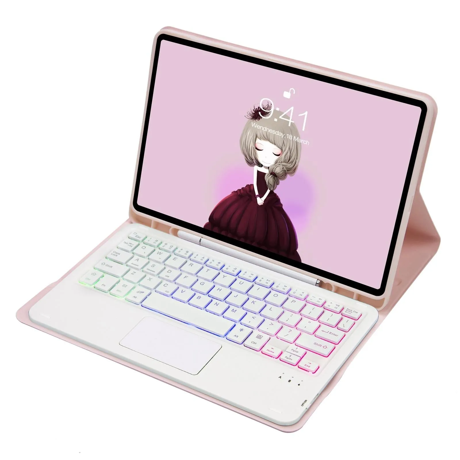 Bluetooth Keyboard Leather Case For Ipad Air 4 / 5 - Touch Pad Backlight Skin Feel Pen Slot - 10.9