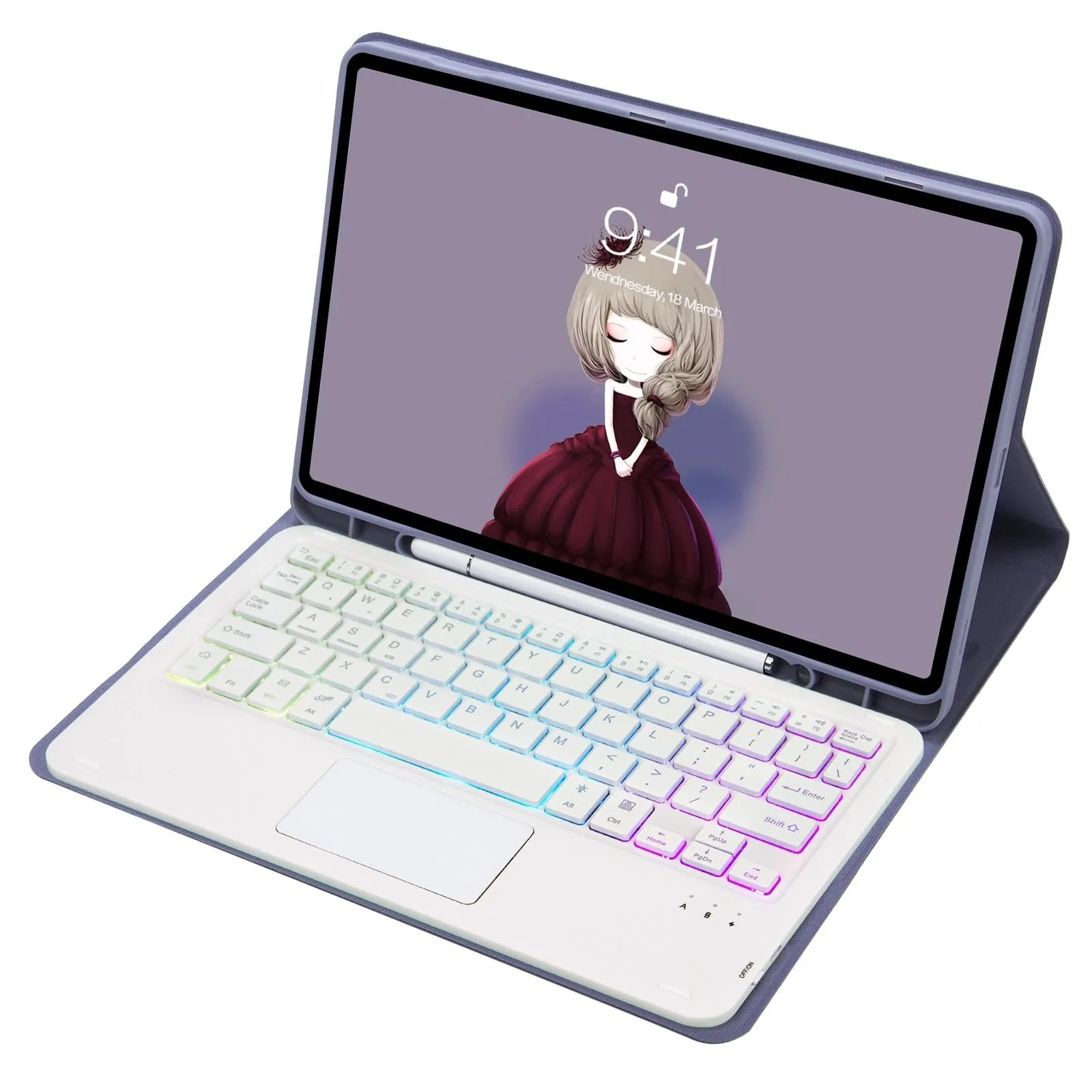 Bluetooth Keyboard Leather Case For Ipad Air 4 / 5 - Touch Pad Backlight Skin Feel Pen Slot - 10.9
