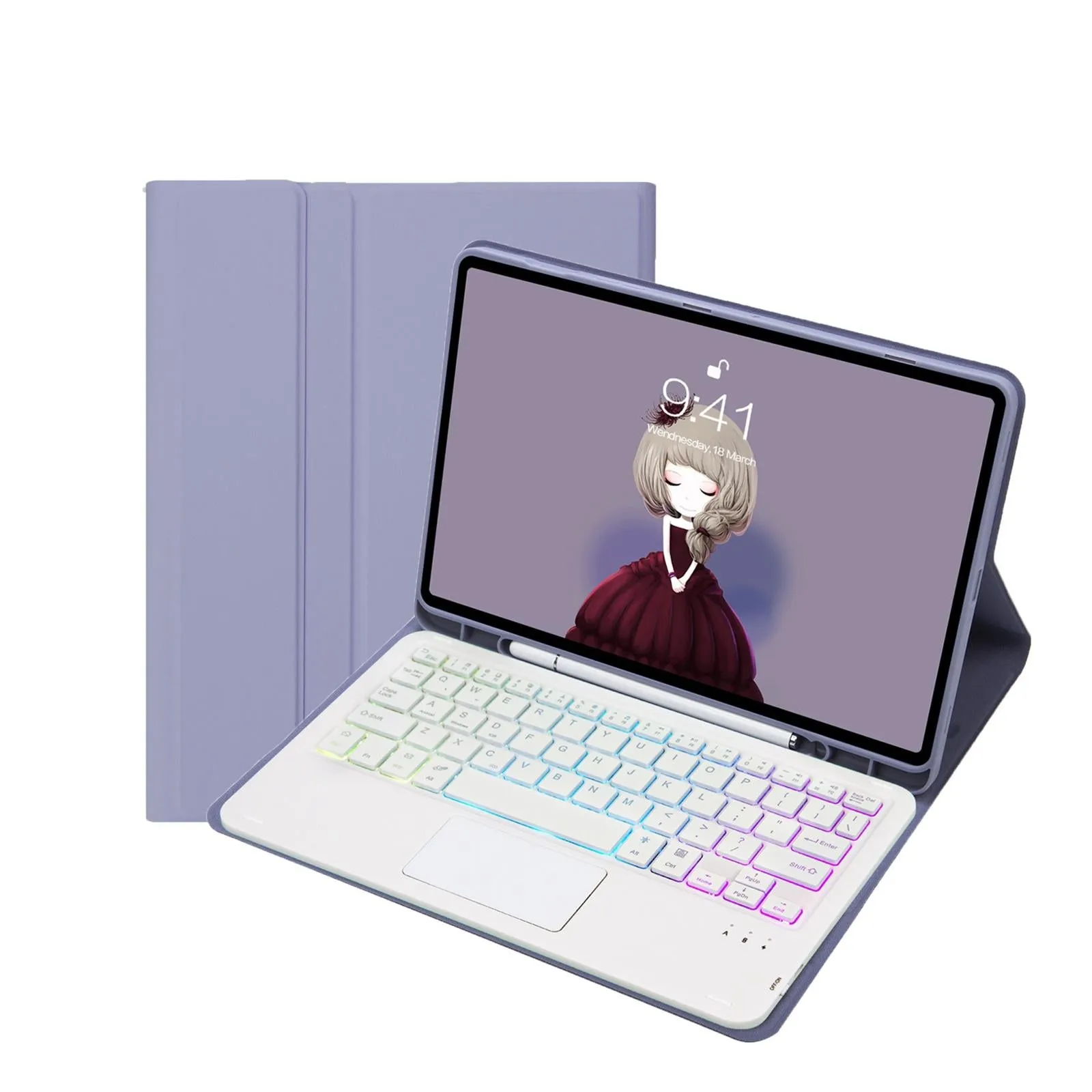 Bluetooth Keyboard Leather Case For Ipad Air 4 / 5 - Touch Pad Backlight Skin Feel Pen Slot - 10.9