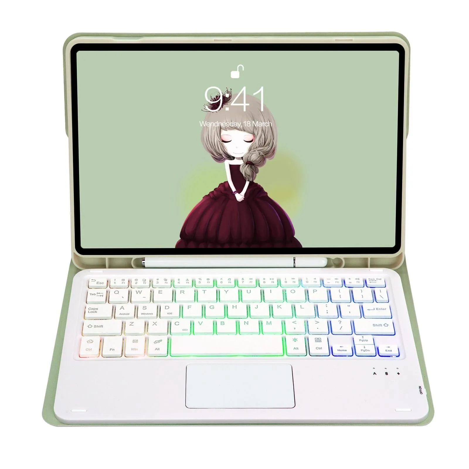 Bluetooth Keyboard Leather Case For Ipad Air 4 / 5 - Touch Pad Backlight Skin Feel Pen Slot - 10.9