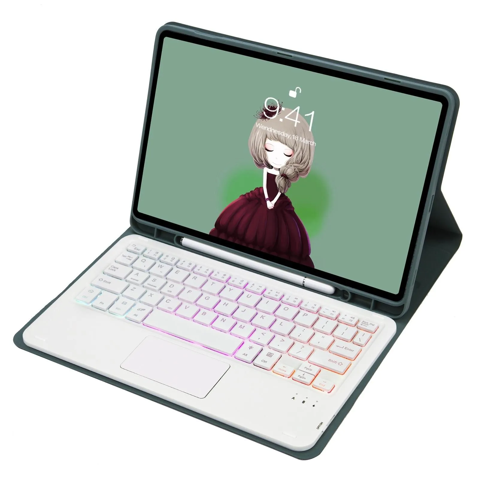 Bluetooth Keyboard Leather Case For Ipad Air 4 / 5 - Touch Pad Backlight Skin Feel Pen Slot - 10.9