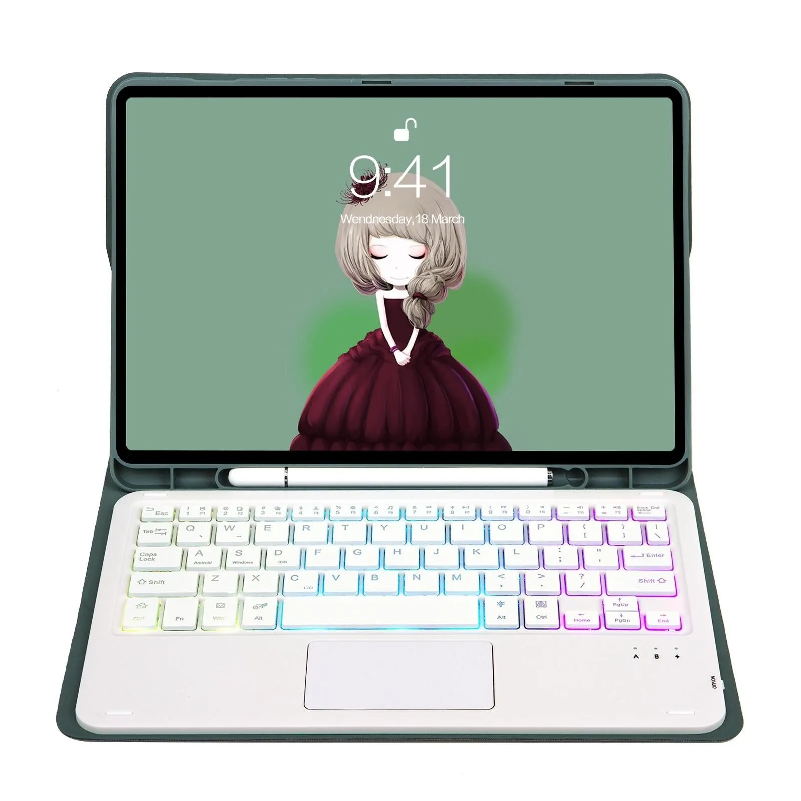 Bluetooth Keyboard Leather Case For Ipad Air 4 / 5 - Touch Pad Backlight Skin Feel Pen Slot - 10.9