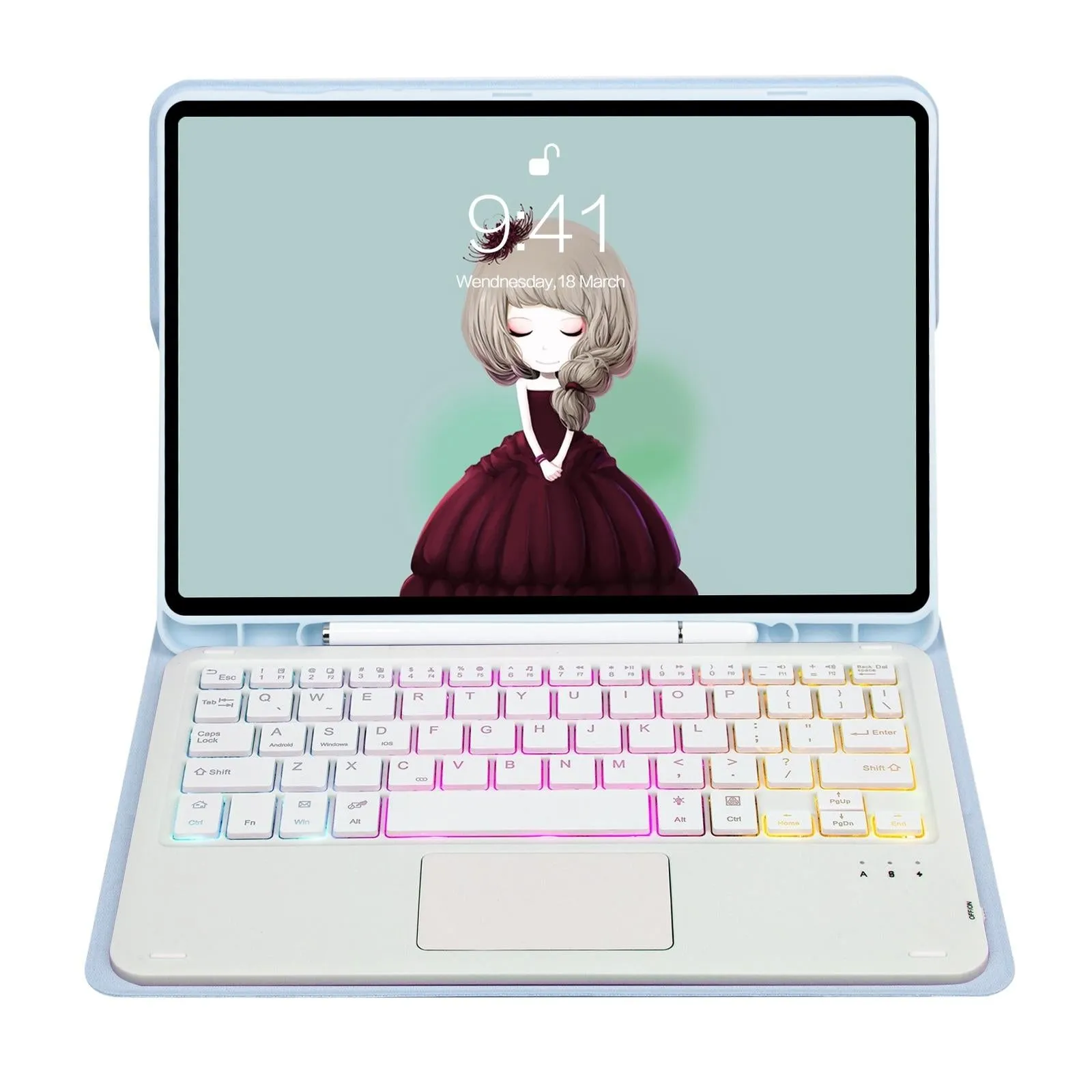 Bluetooth Keyboard Leather Case For Ipad Air 4 / 5 - Touch Pad Backlight Skin Feel Pen Slot - 10.9