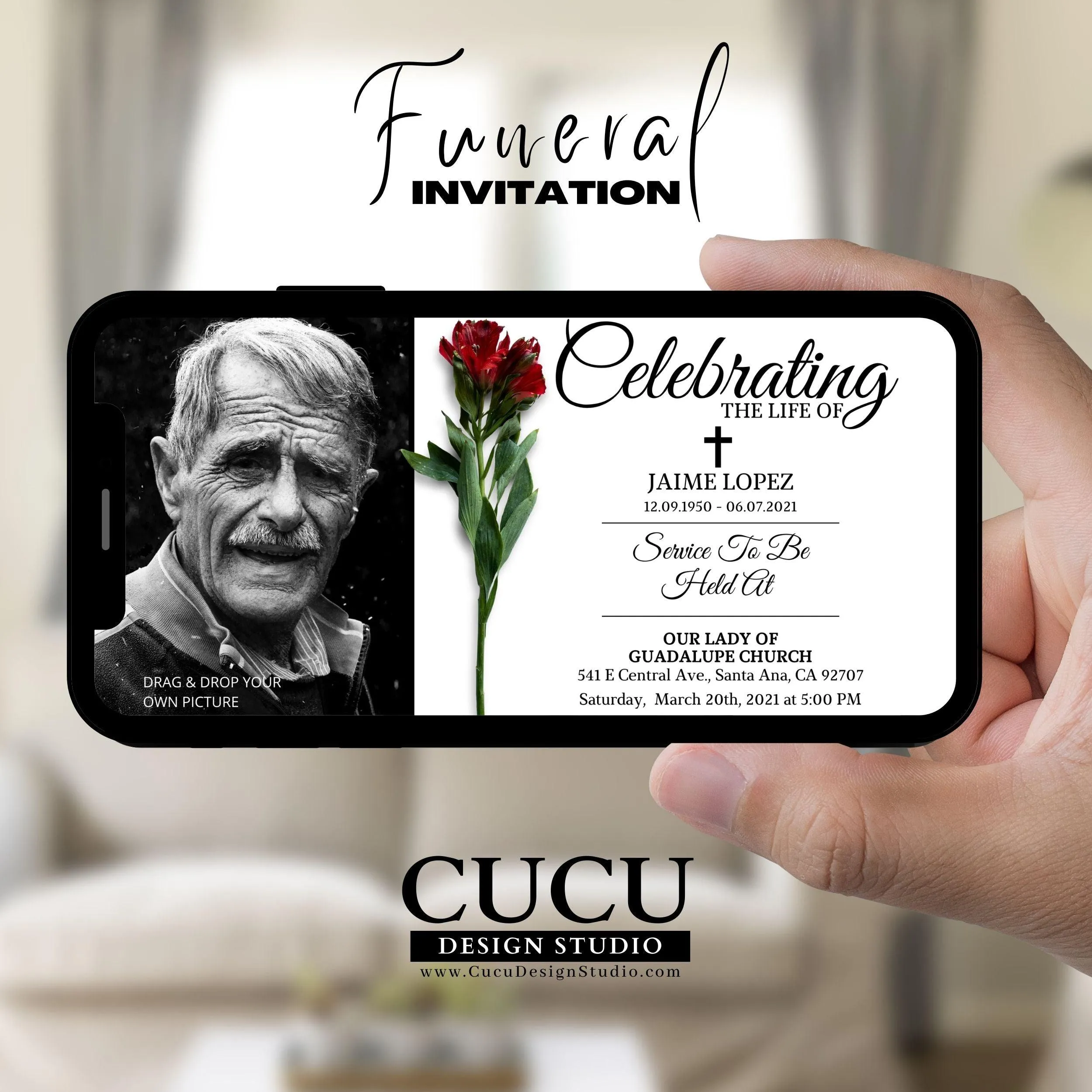Celebration of Life Mobile Invite Template