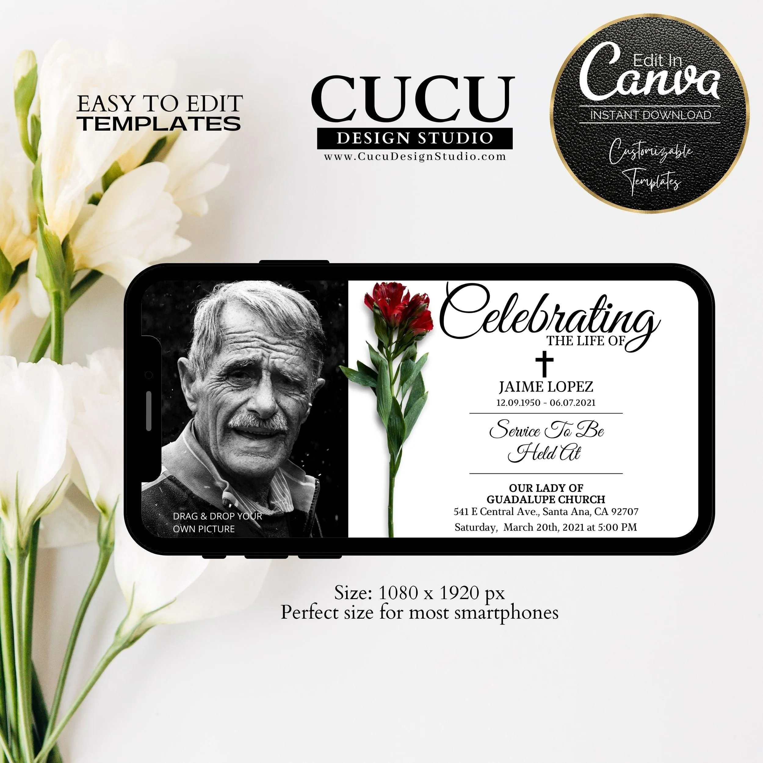 Celebration of Life Mobile Invite Template