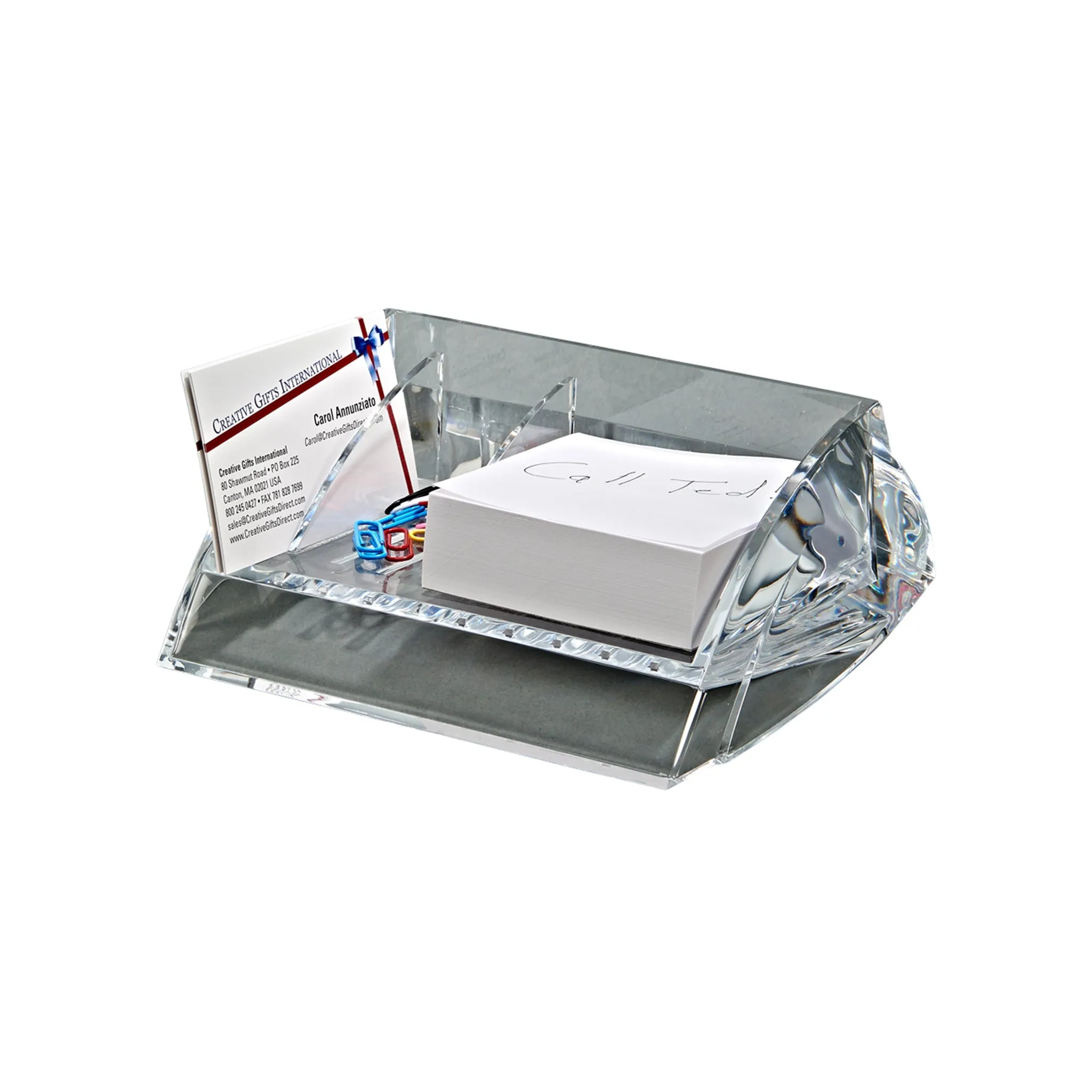 Clearylic Desk Caddy With 3 Compartments by Creative Gifts