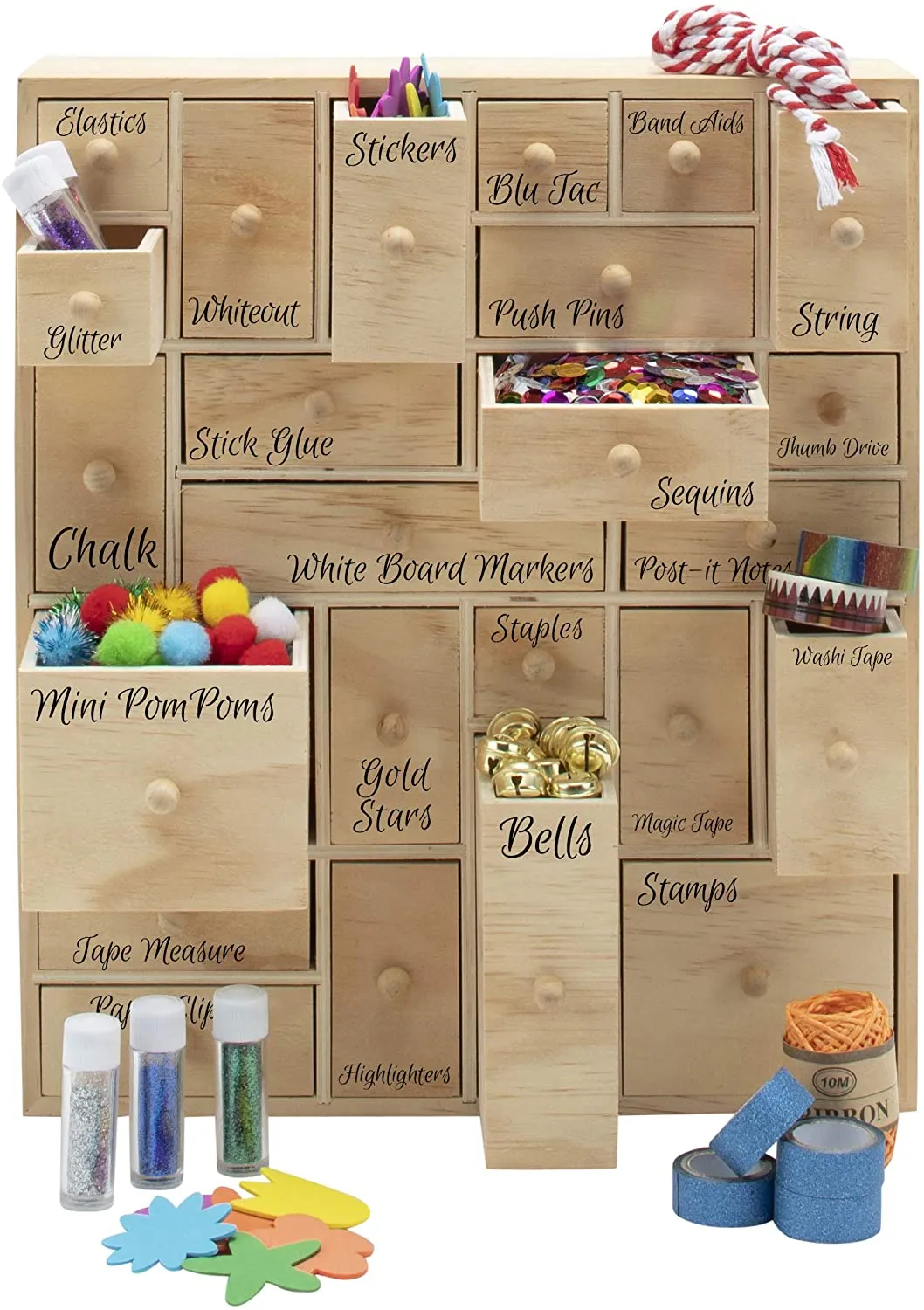 DIY Advent Calendar Desktop Organizer Apothecary Cabinet