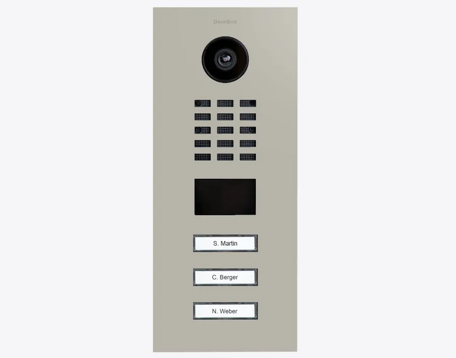 DoorBird Multi-Dwelling IP Intercom Video Door Station D2103V - 3 Call Buttons - Metal Finish