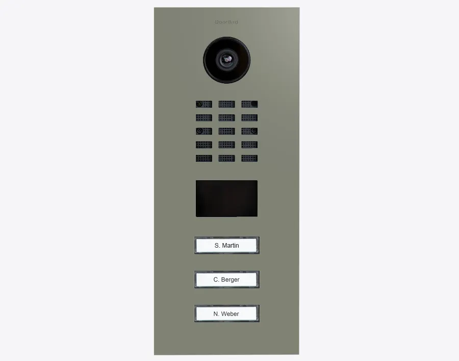 DoorBird Multi-Dwelling IP Intercom Video Door Station D2103V - 3 Call Buttons - Metal Finish