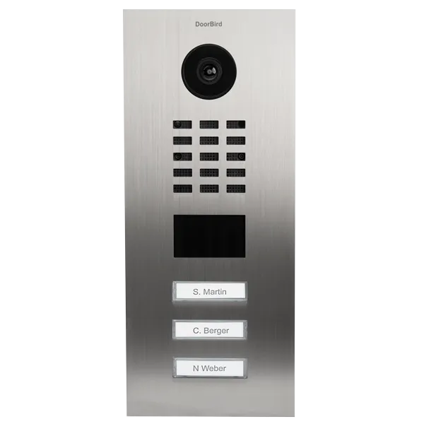 DoorBird Multi-Dwelling IP Intercom Video Door Station D2103V - 3 Call Buttons - Metal Finish