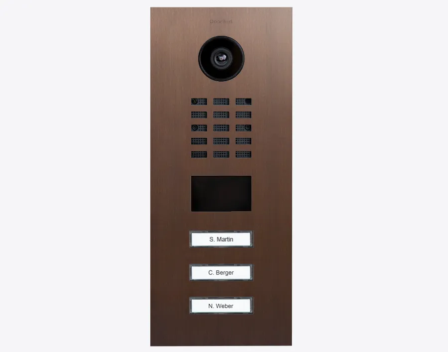 DoorBird Multi-Dwelling IP Intercom Video Door Station D2103V - 3 Call Buttons - Metal Finish