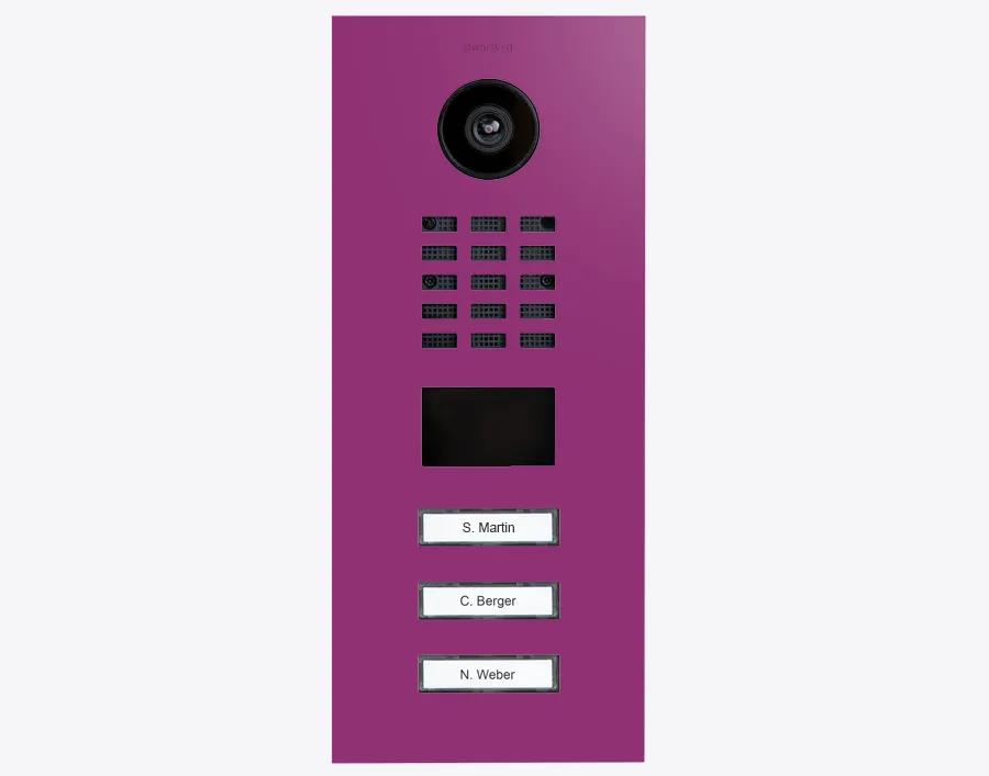 DoorBird Multi-Dwelling IP Intercom Video Door Station D2103V - 3 Call Buttons - Metal Finish