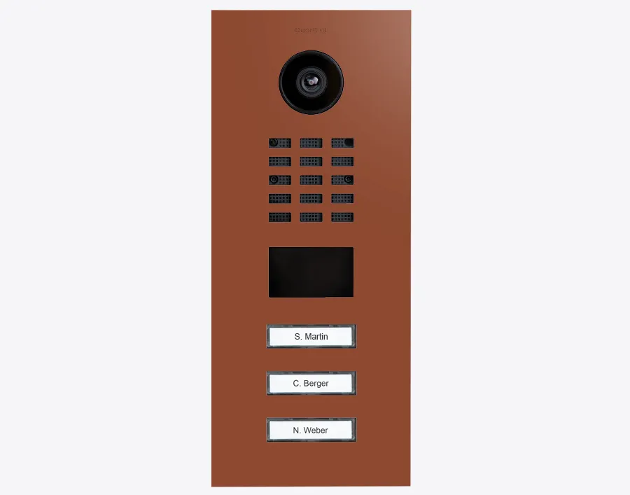 DoorBird Multi-Dwelling IP Intercom Video Door Station D2103V - 3 Call Buttons - Metal Finish