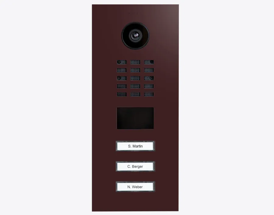 DoorBird Multi-Dwelling IP Intercom Video Door Station D2103V - 3 Call Buttons - Metal Finish