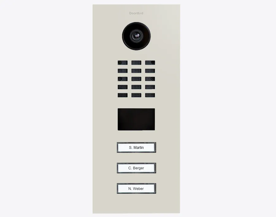 DoorBird Multi-Dwelling IP Intercom Video Door Station D2103V - 3 Call Buttons - Metal Finish