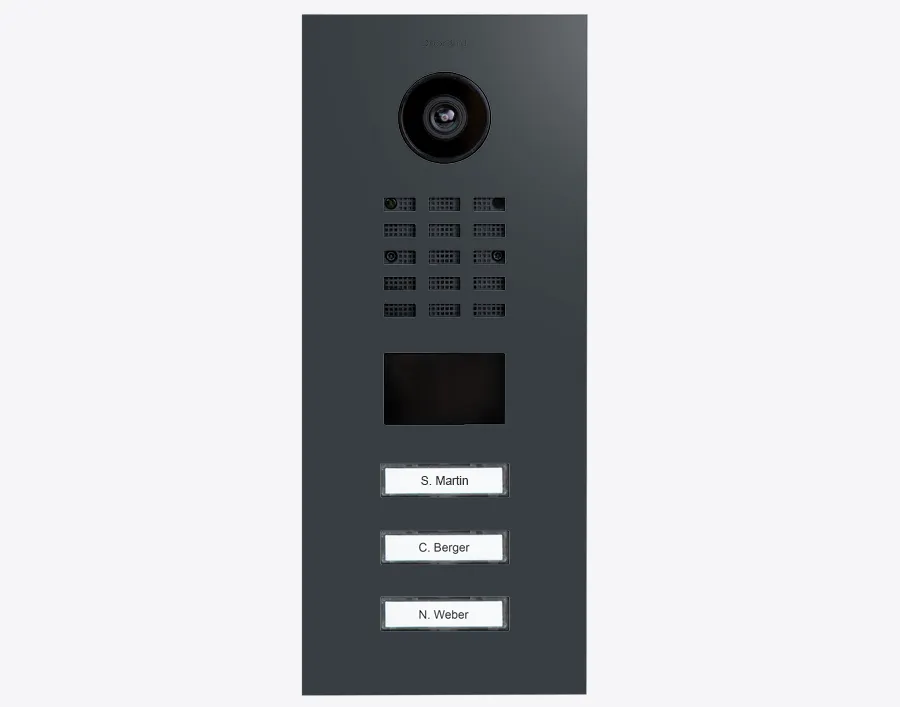 DoorBird Multi-Dwelling IP Intercom Video Door Station D2103V - 3 Call Buttons - Metal Finish