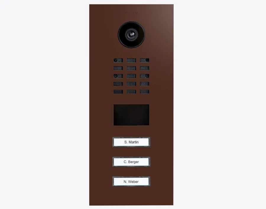 DoorBird Multi-Dwelling IP Intercom Video Door Station D2103V - 3 Call Buttons - Metal Finish