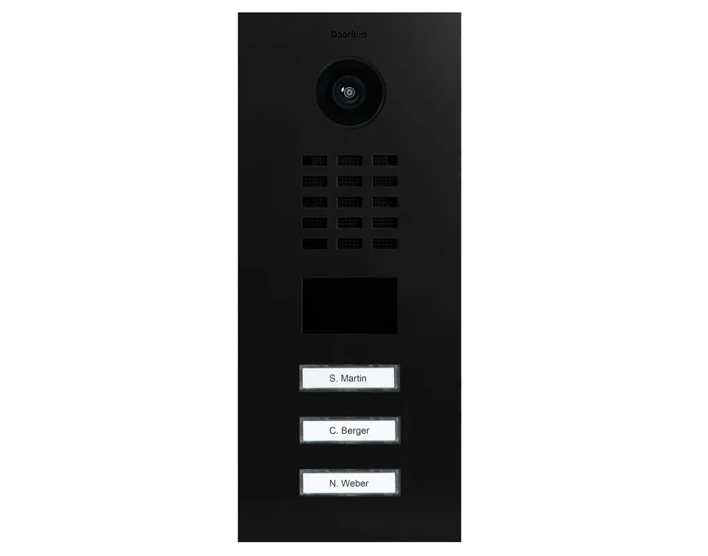 DoorBird Multi-Dwelling IP Intercom Video Door Station D2103V - 3 Call Buttons - Metal Finish