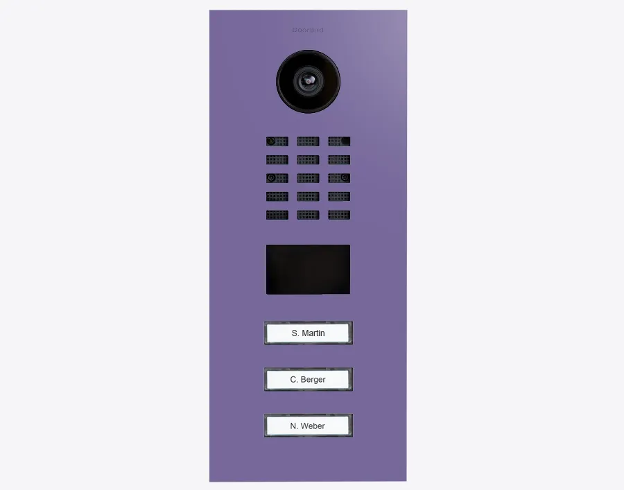 DoorBird Multi-Dwelling IP Intercom Video Door Station D2103V - 3 Call Buttons - Metal Finish