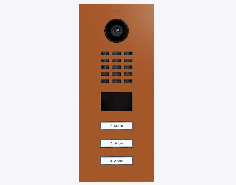 DoorBird Multi-Dwelling IP Intercom Video Door Station D2103V - 3 Call Buttons - Metal Finish