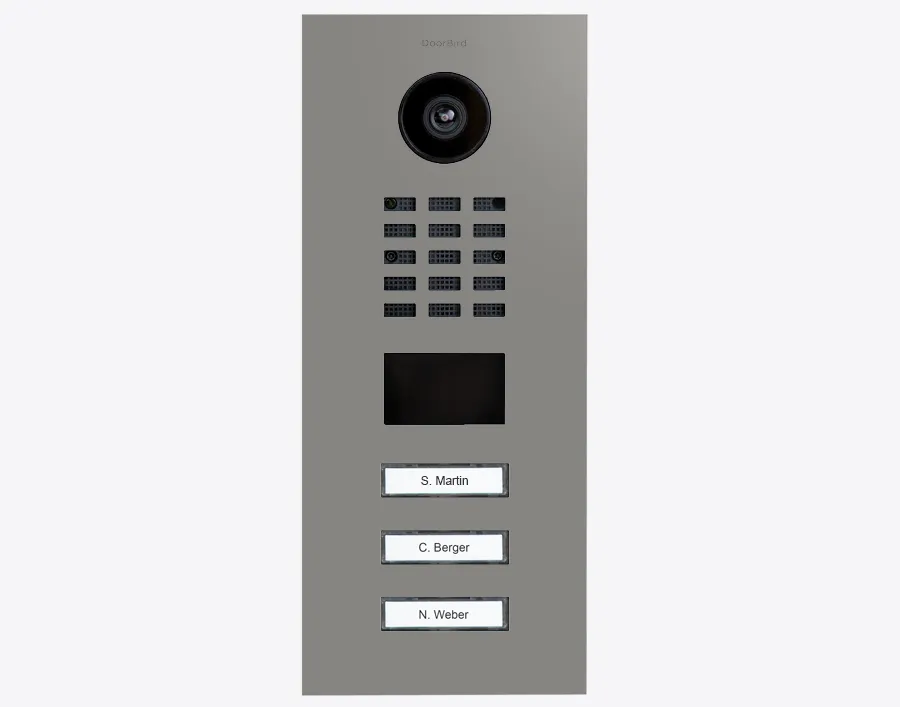 DoorBird Multi-Dwelling IP Intercom Video Door Station D2103V - 3 Call Buttons - Metal Finish
