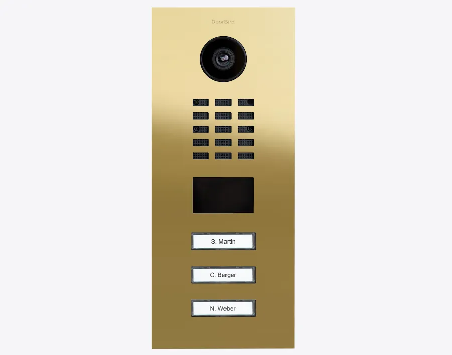 DoorBird Multi-Dwelling IP Intercom Video Door Station D2103V - 3 Call Buttons - Metal Finish