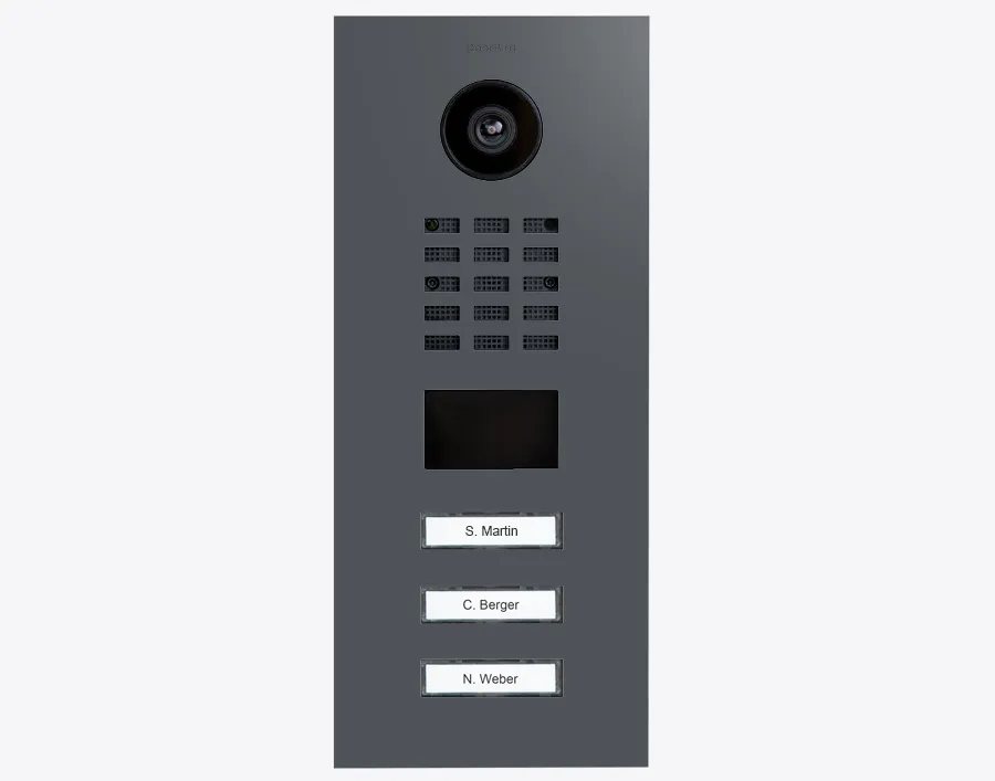 DoorBird Multi-Dwelling IP Intercom Video Door Station D2103V - 3 Call Buttons - Metal Finish