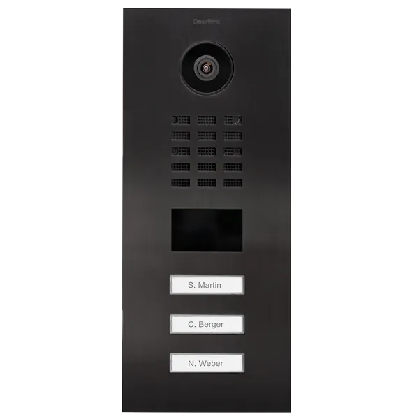 DoorBird Multi-Dwelling IP Intercom Video Door Station D2103V - 3 Call Buttons - Metal Finish