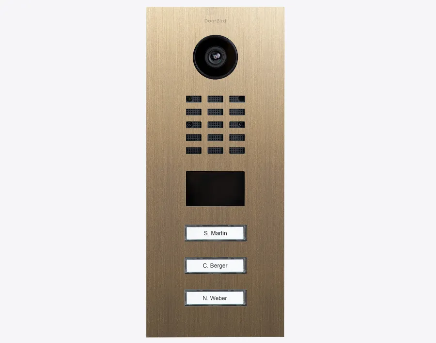 DoorBird Multi-Dwelling IP Intercom Video Door Station D2103V - 3 Call Buttons - Metal Finish