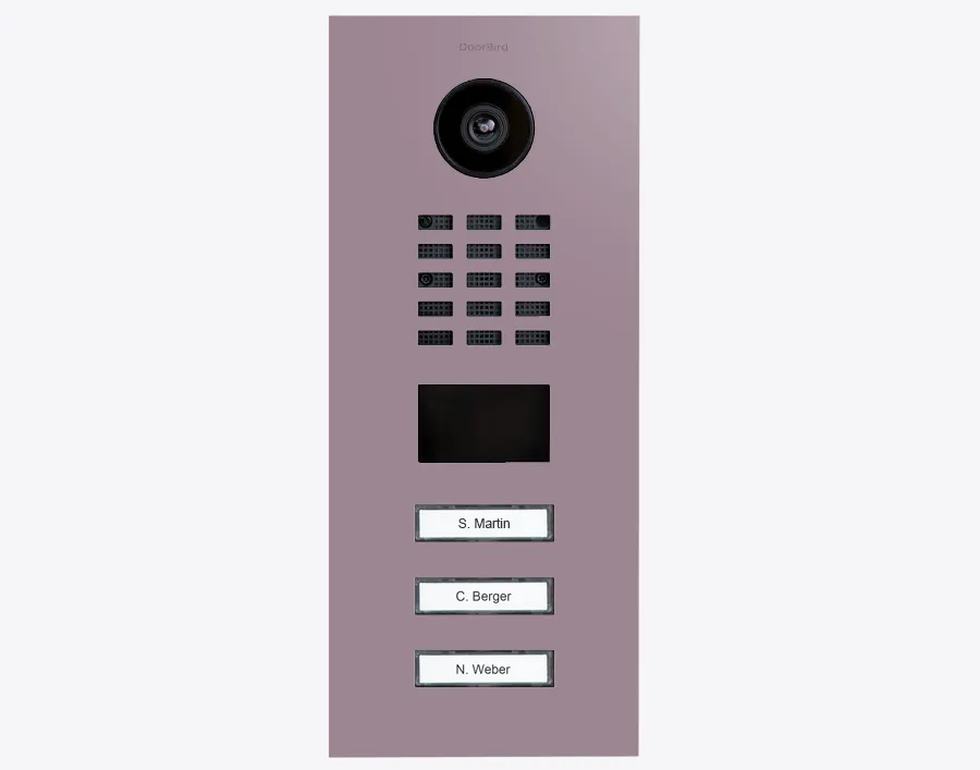 DoorBird Multi-Dwelling IP Intercom Video Door Station D2103V - 3 Call Buttons - Metal Finish