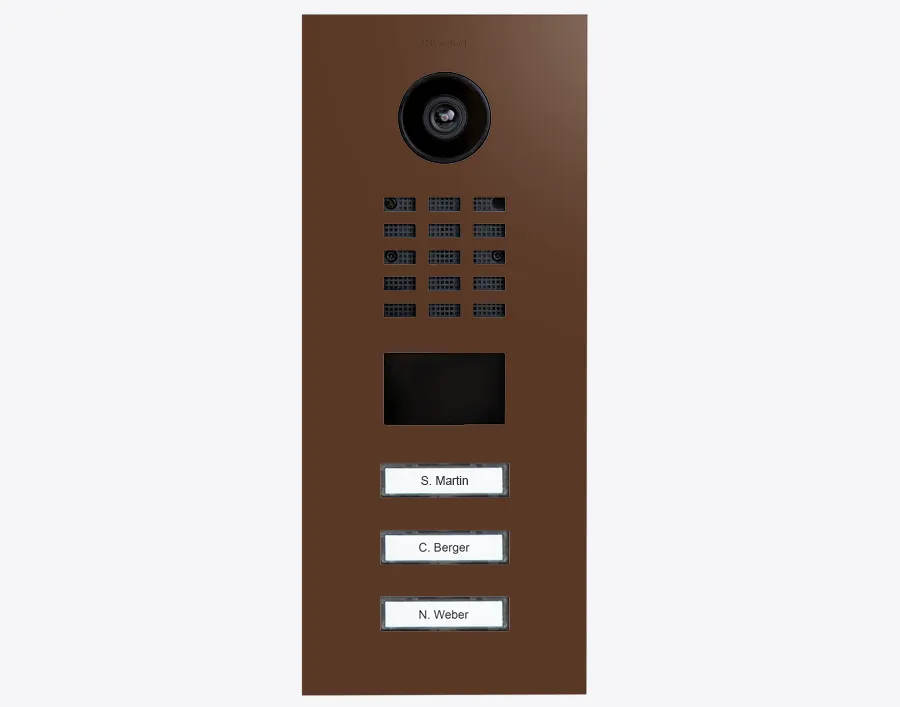 DoorBird Multi-Dwelling IP Intercom Video Door Station D2103V - 3 Call Buttons - Metal Finish