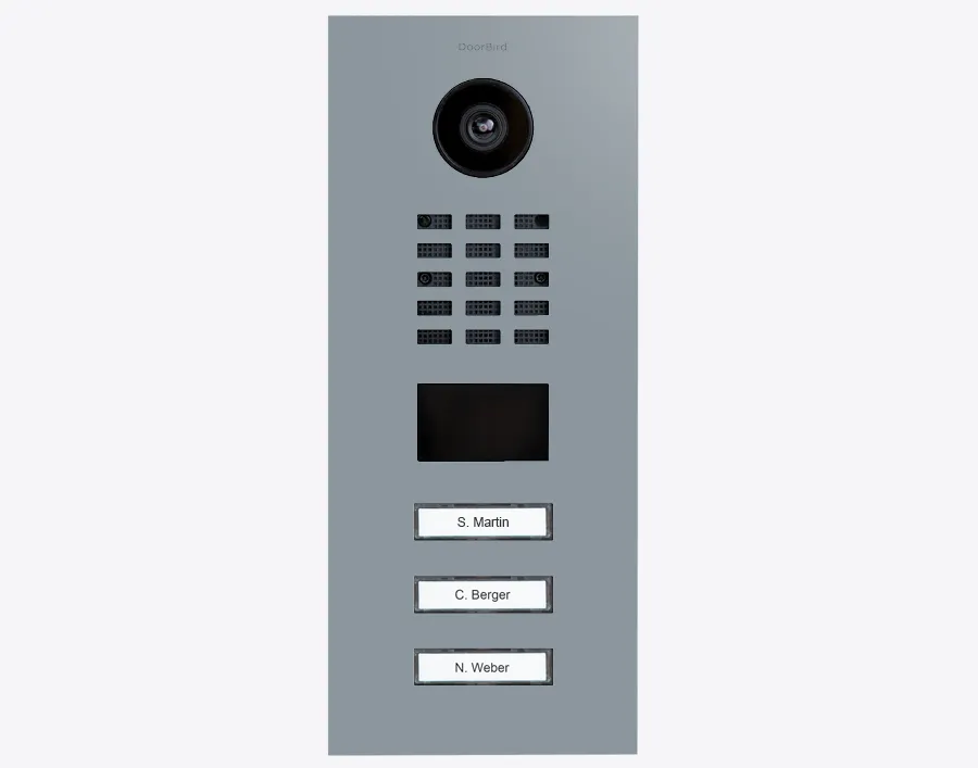 DoorBird Multi-Dwelling IP Intercom Video Door Station D2103V - 3 Call Buttons - Metal Finish