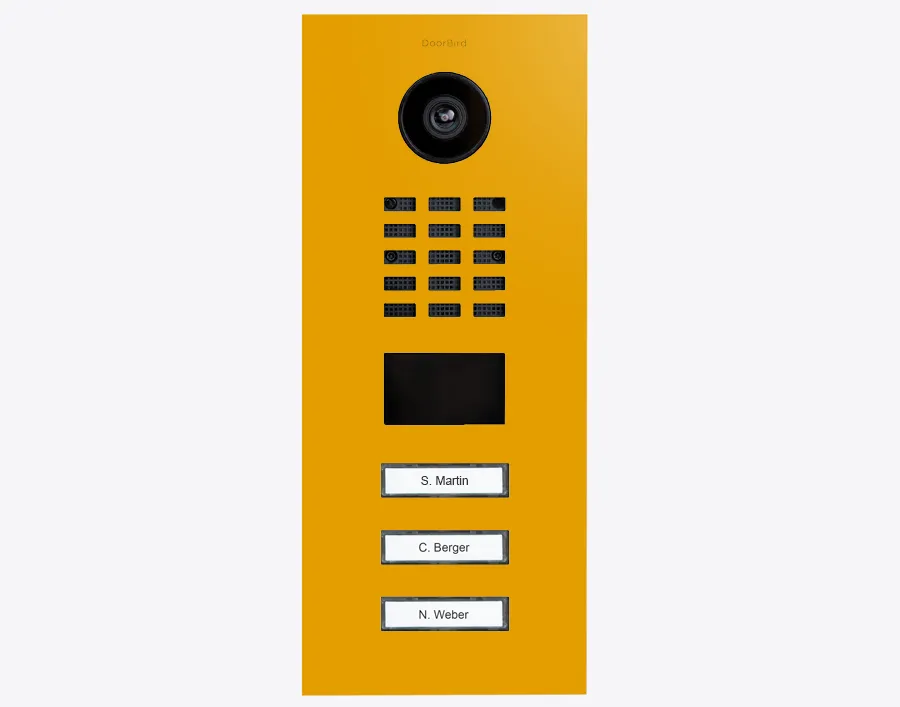 DoorBird Multi-Dwelling IP Intercom Video Door Station D2103V - 3 Call Buttons - Metal Finish