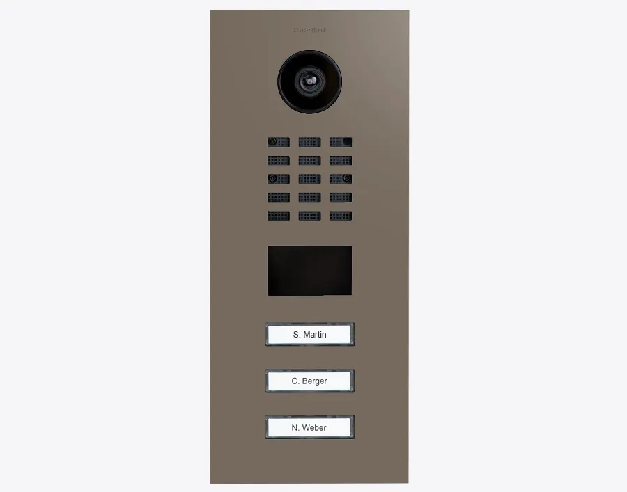 DoorBird Multi-Dwelling IP Intercom Video Door Station D2103V - 3 Call Buttons - Metal Finish