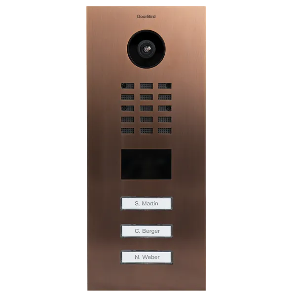 DoorBird Multi-Dwelling IP Intercom Video Door Station D2103V - 3 Call Buttons - Metal Finish