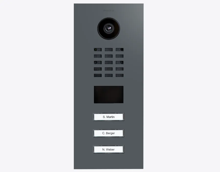 DoorBird Multi-Dwelling IP Intercom Video Door Station D2103V - 3 Call Buttons - Metal Finish