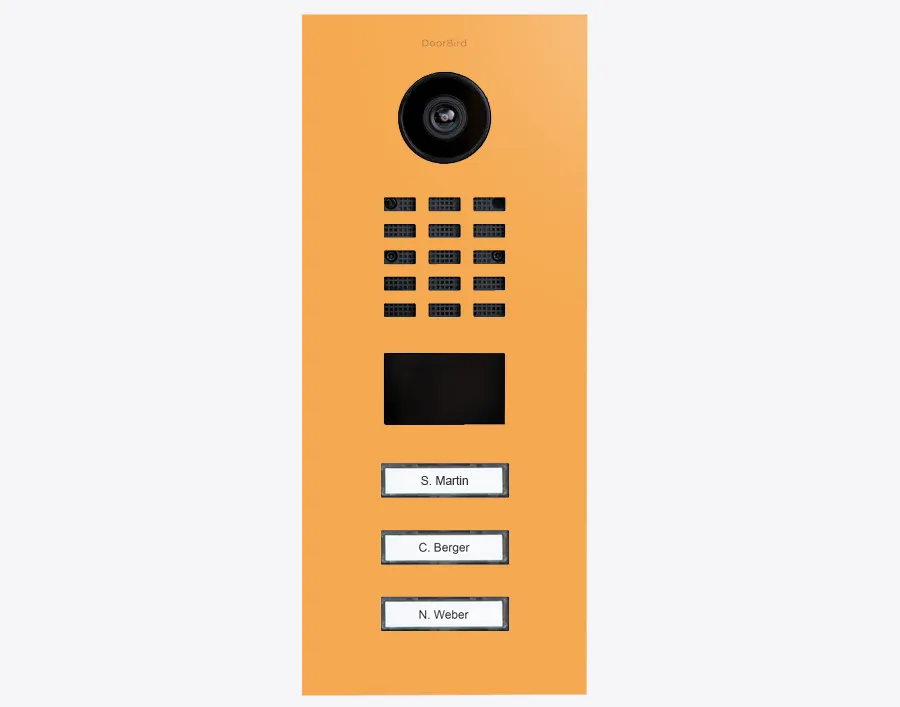 DoorBird Multi-Dwelling IP Intercom Video Door Station D2103V - 3 Call Buttons - Metal Finish