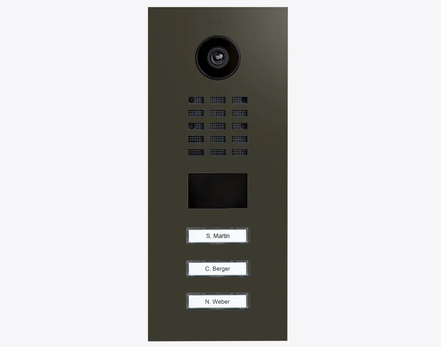 DoorBird Multi-Dwelling IP Intercom Video Door Station D2103V - 3 Call Buttons - Metal Finish