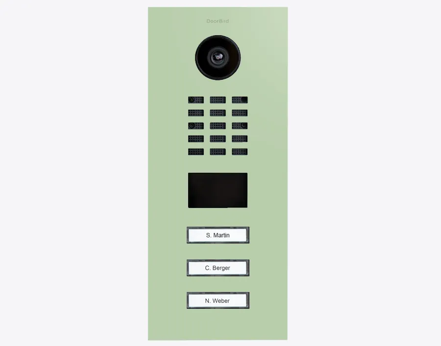 DoorBird Multi-Dwelling IP Intercom Video Door Station D2103V - 3 Call Buttons - Metal Finish